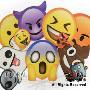 PHOTO PROPS EMOTICONES LOQUITOS X12
